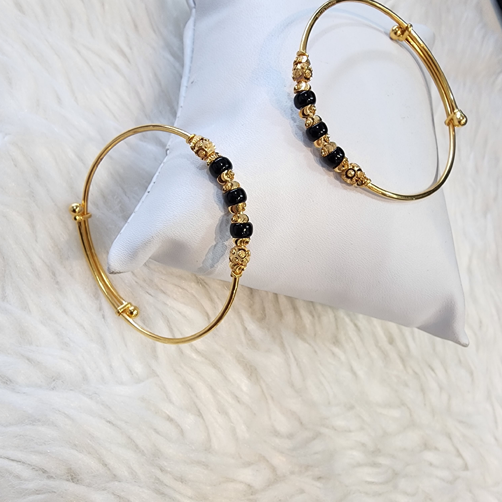 916 Gold Fancy Black Moti Work Baby Kadali