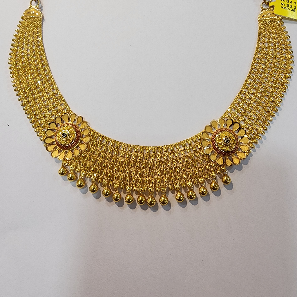 916 gold fancy kalkatti work short set