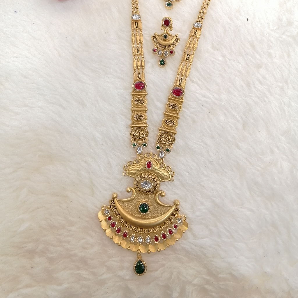 916 Gold Fancy Antique Jadtar Kundan Traditional Long Set