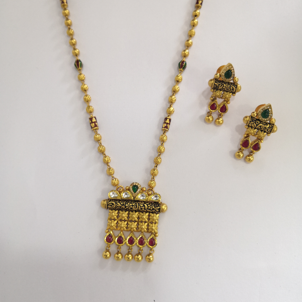 916 gold fancy antique jadtar oxidised dokiyu butty