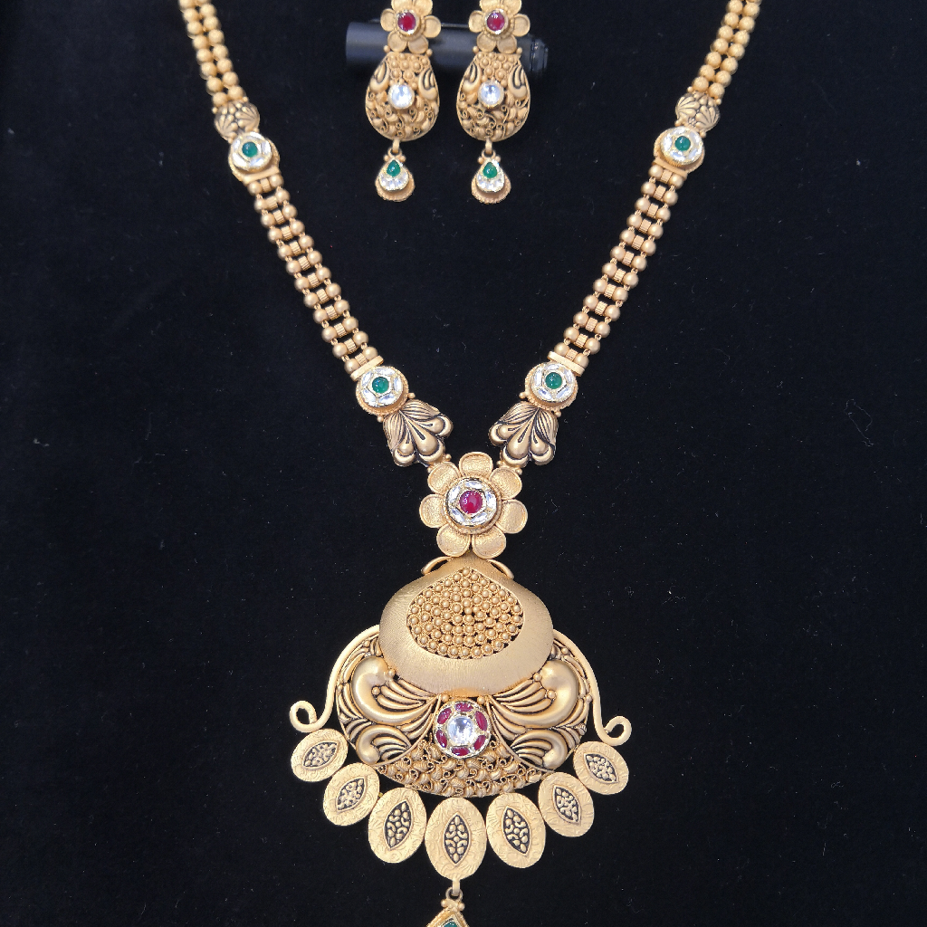 916 gold fancy antique metal finishing oxidized long set