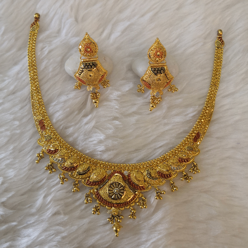 916 gold kalkati work short set