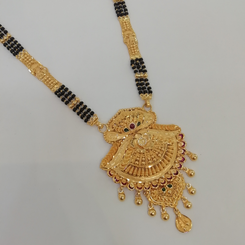 916 gold yellow antique long mangalsutra