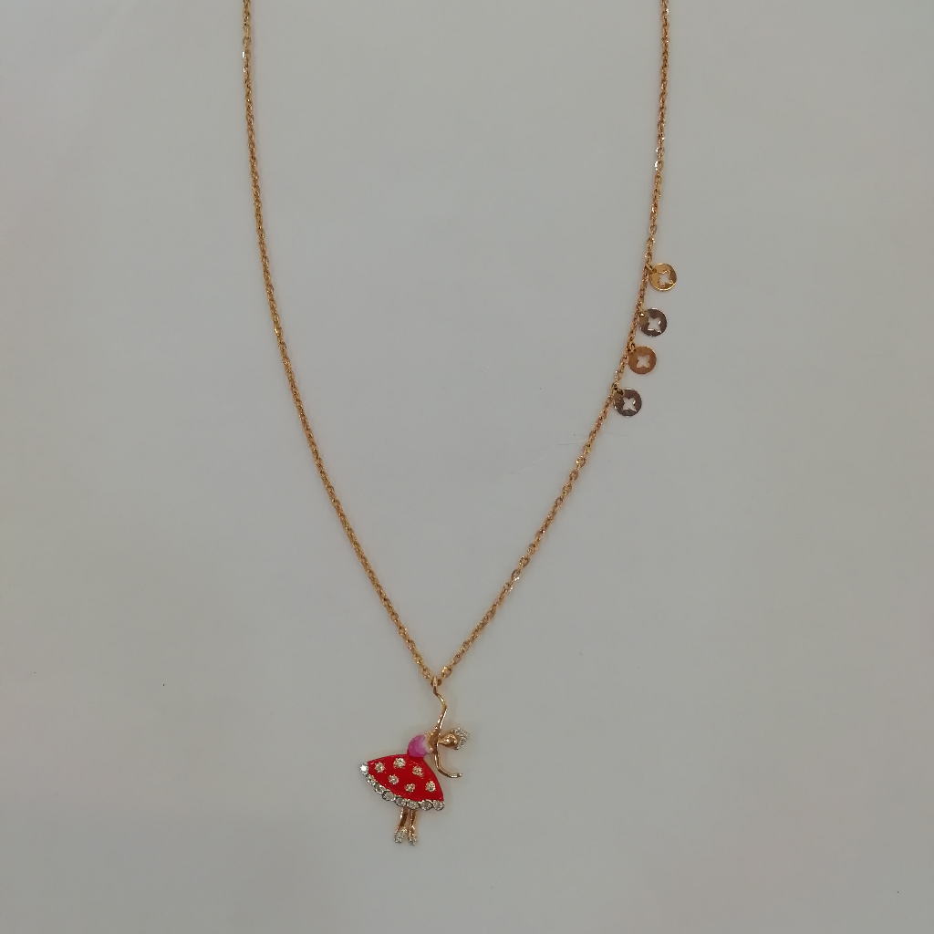 Rose gold fancy barbie doll necklace