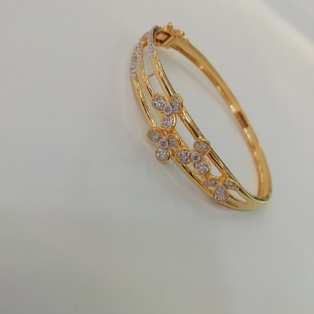 916 gold fancy flower design ladies Bangle kada