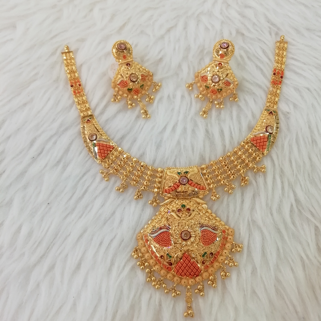 916 gold kalkati design work short set