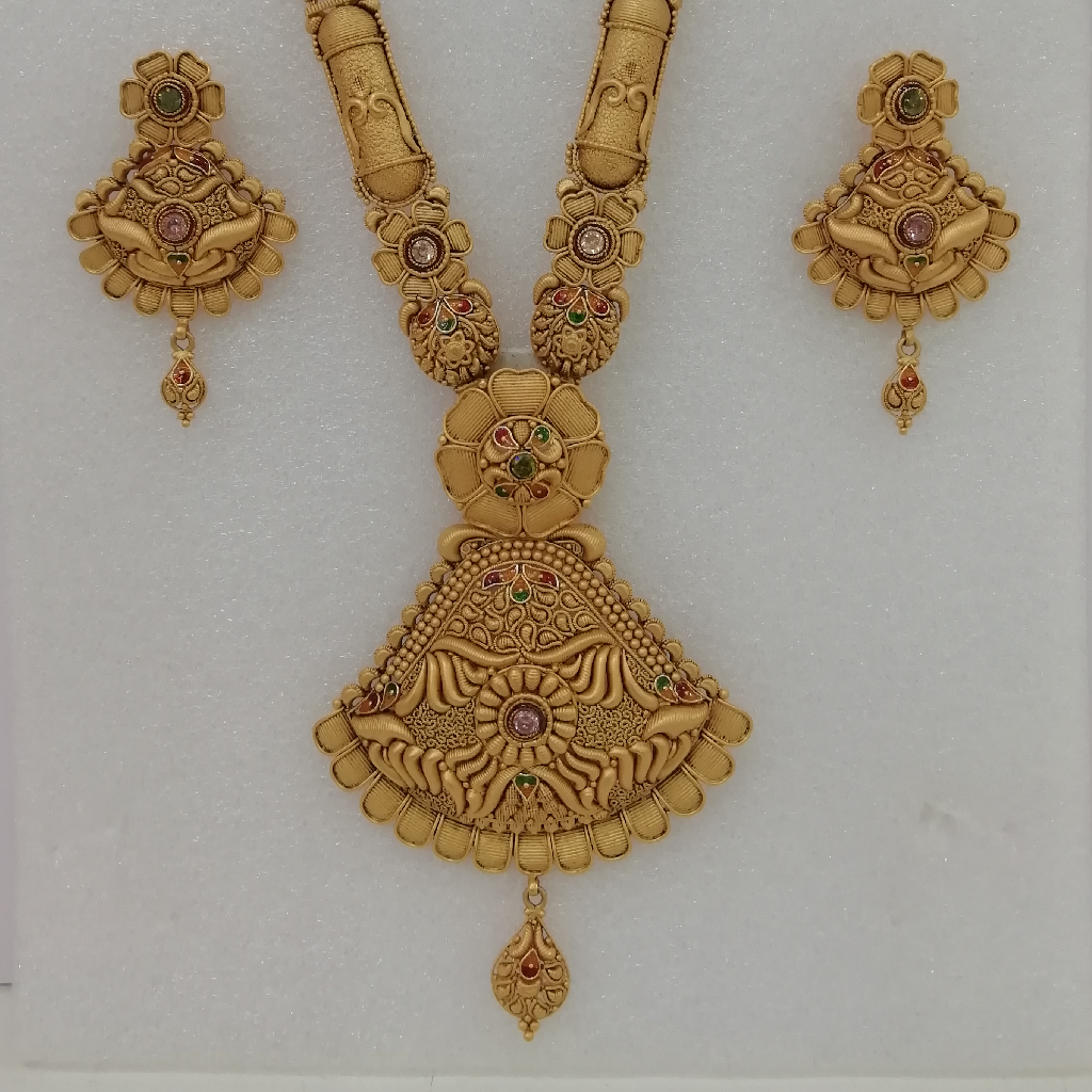 916 gold fancy antique kalkati long set