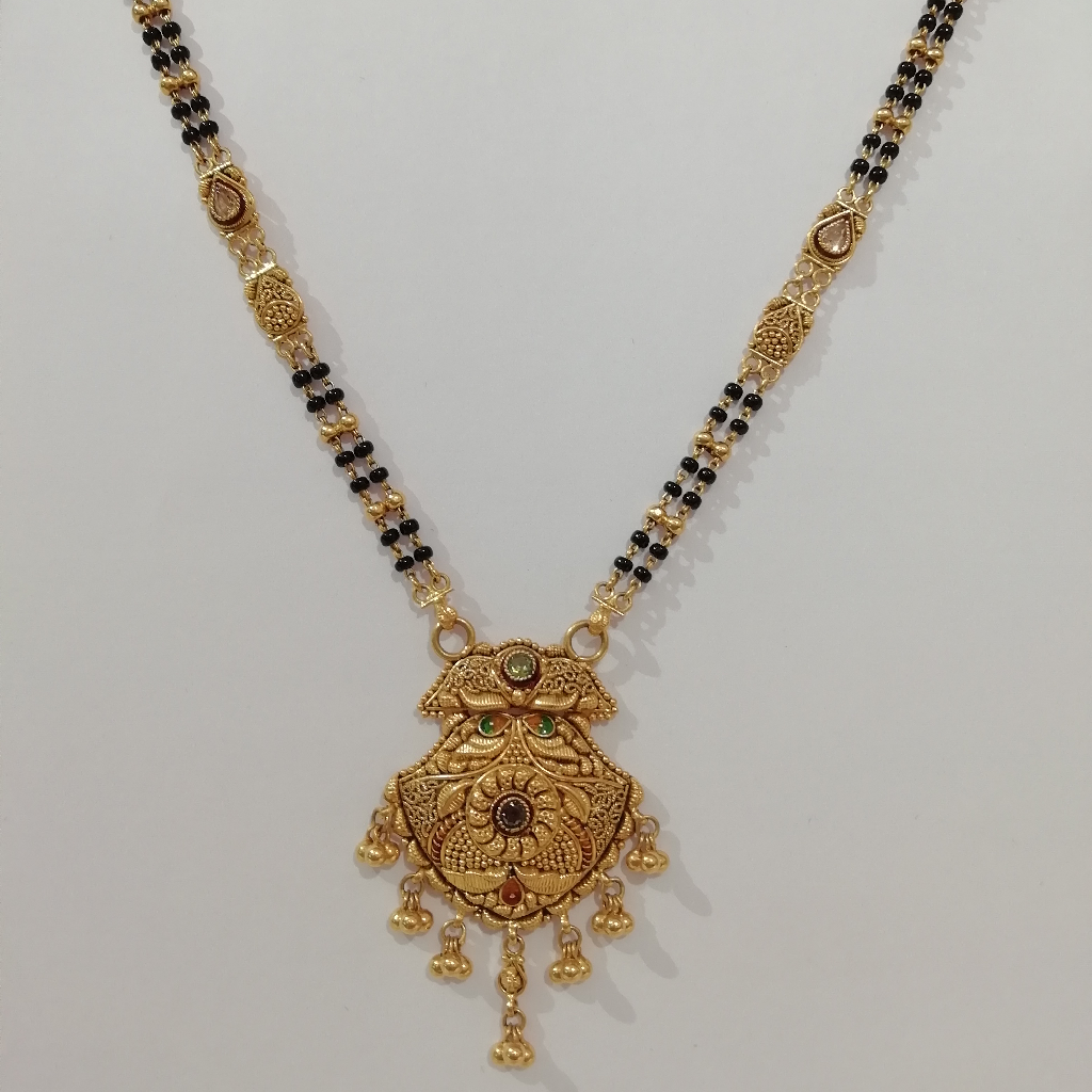 916 gold fancy antique kalkati short mangalsutra
