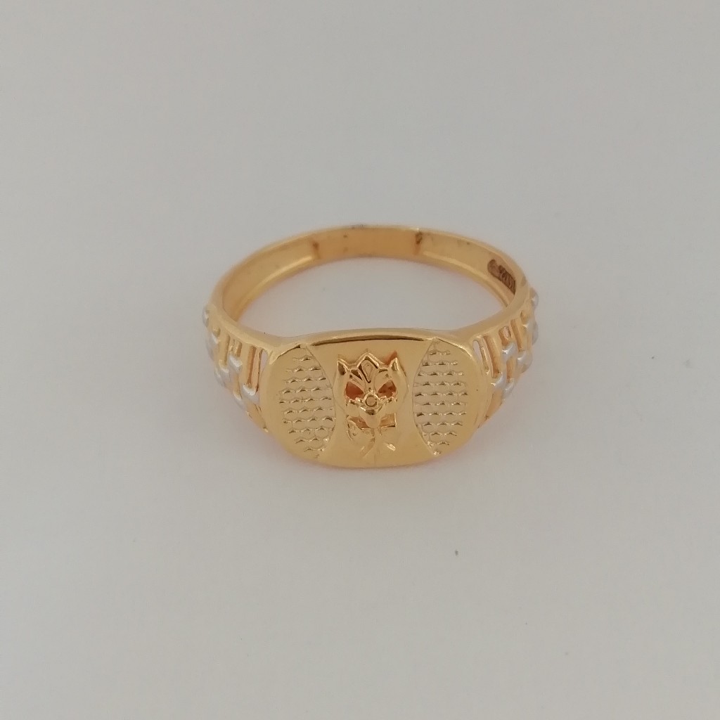 916 gold casting flower design Gents ring
