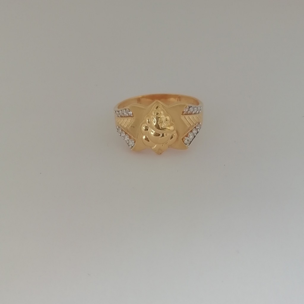 916 gold casting & rodium Gents ring