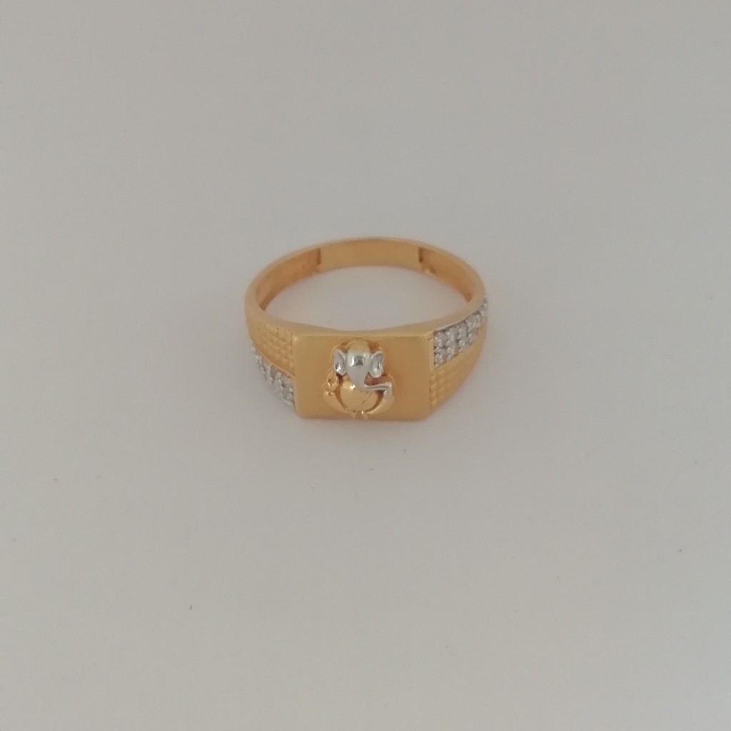 916 gold casting & rodium Gents ring
