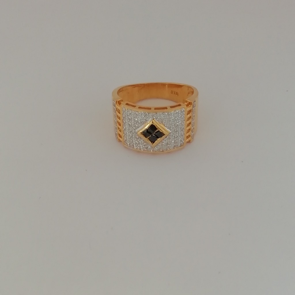 916 gold casting black Gents ring
