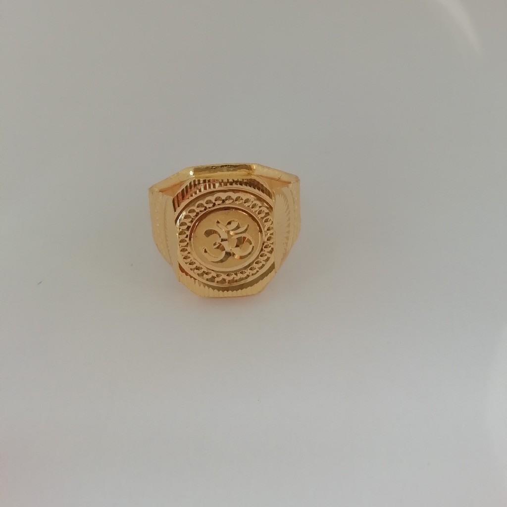 916 gold fancy om design Gents ring