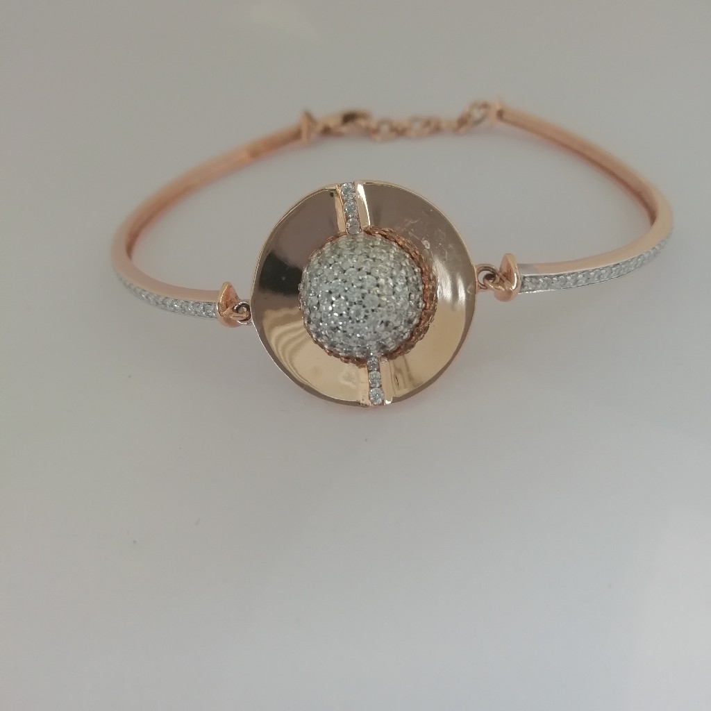 Rose gold fancy rodium ladies kada