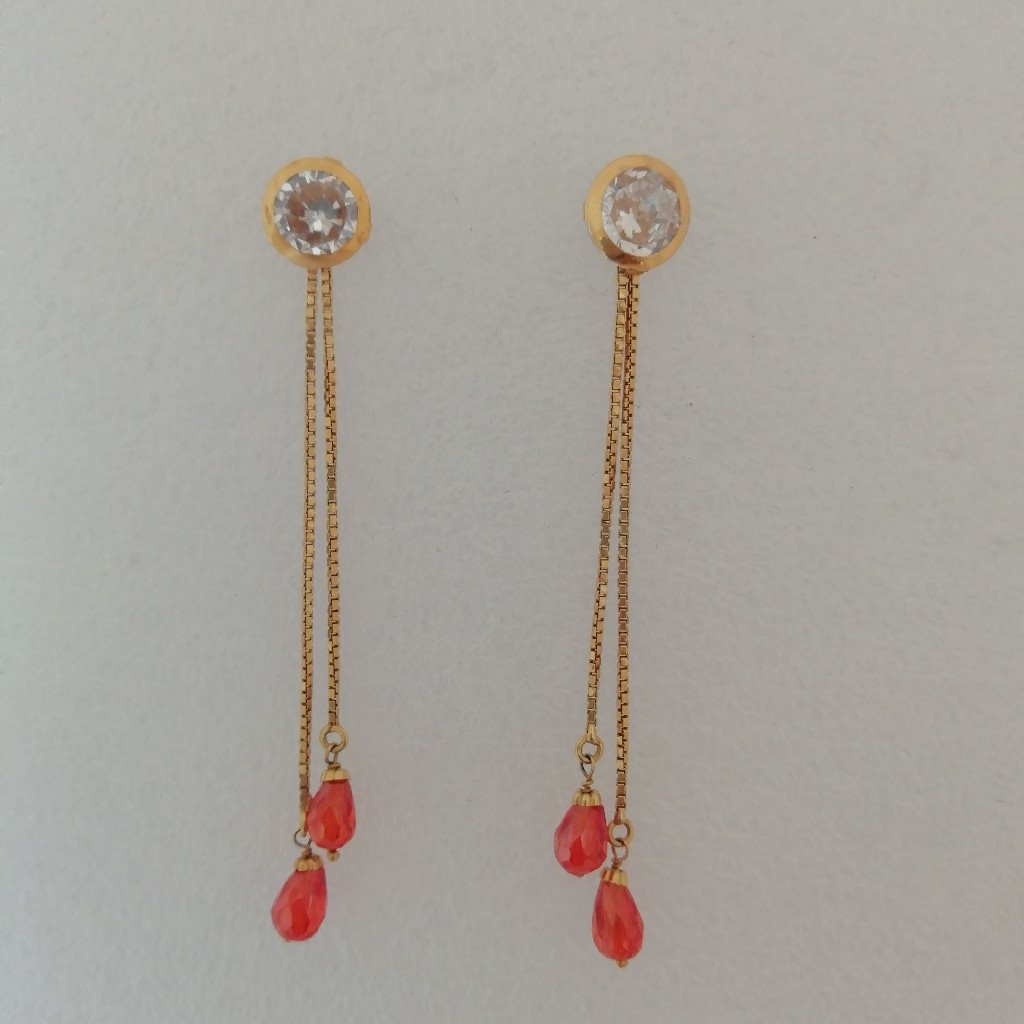 Gold white and orange stone butty latkan