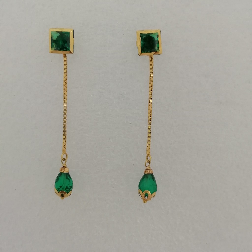 Gold green stone butty latkan