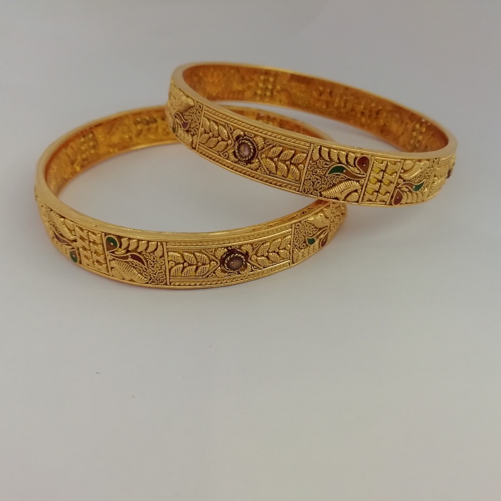 916 gold antique kalkatti bangles