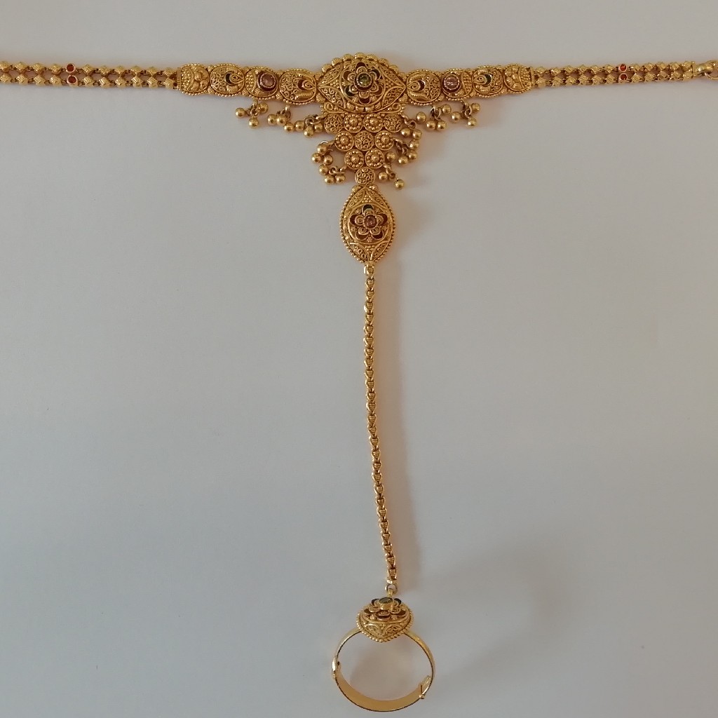 916 gold antique kalkatti design work hath pocha