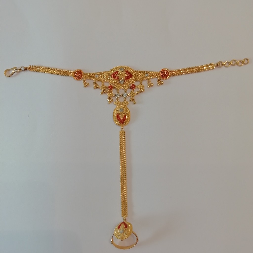 916 gold kalkatti design work hath pocha