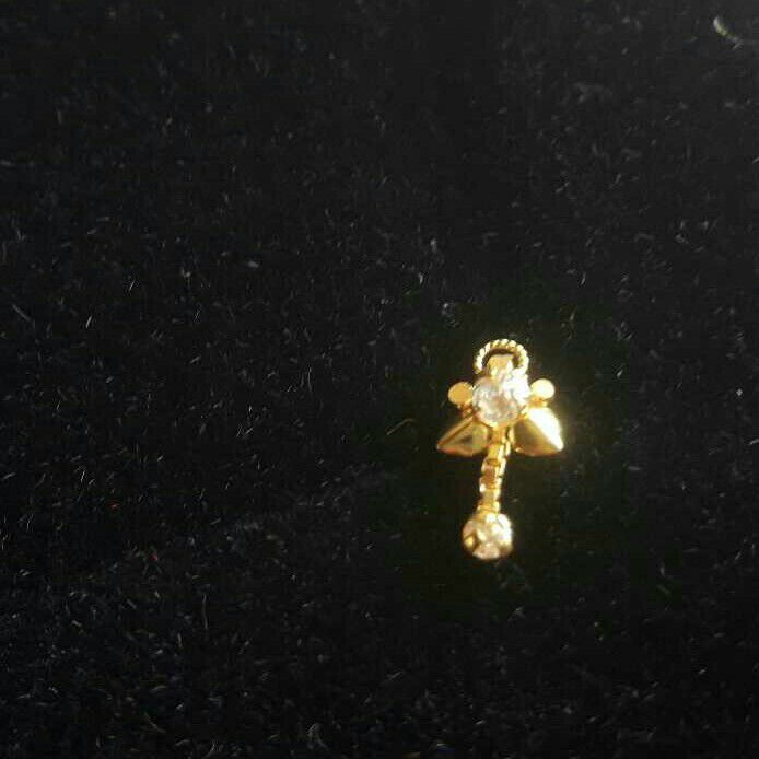 Delicate 916 Gold Diamond Ladies Nosepin