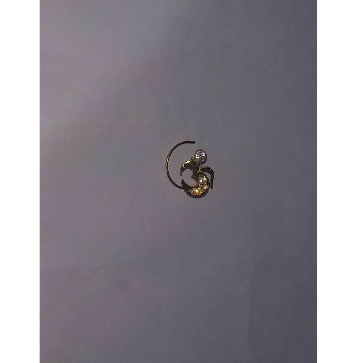 18KT Yellow Gold Casting Om Nosepin