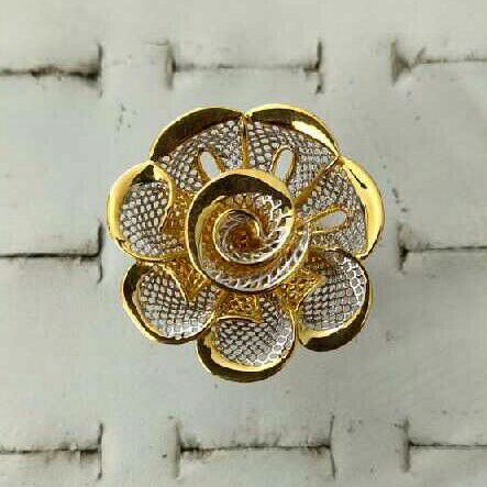 22KT Plain Gold Galaxy Rhodium Touch Ring