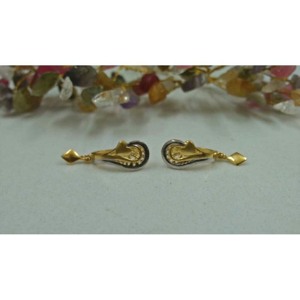 18KT Gold Delicate Press Drop Earrings