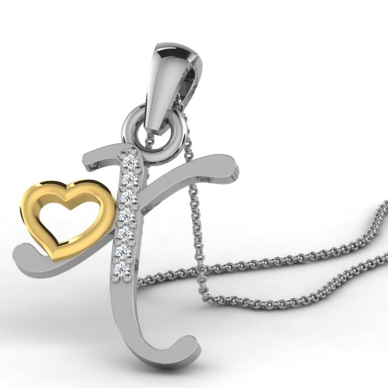 22K Yellow Gold Alphabet Letter X Designer Pendant