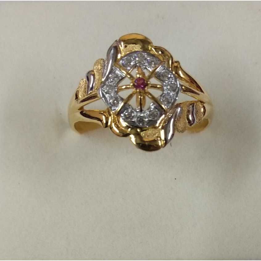 916 Gold CZ Stone Fancy Italian Ring