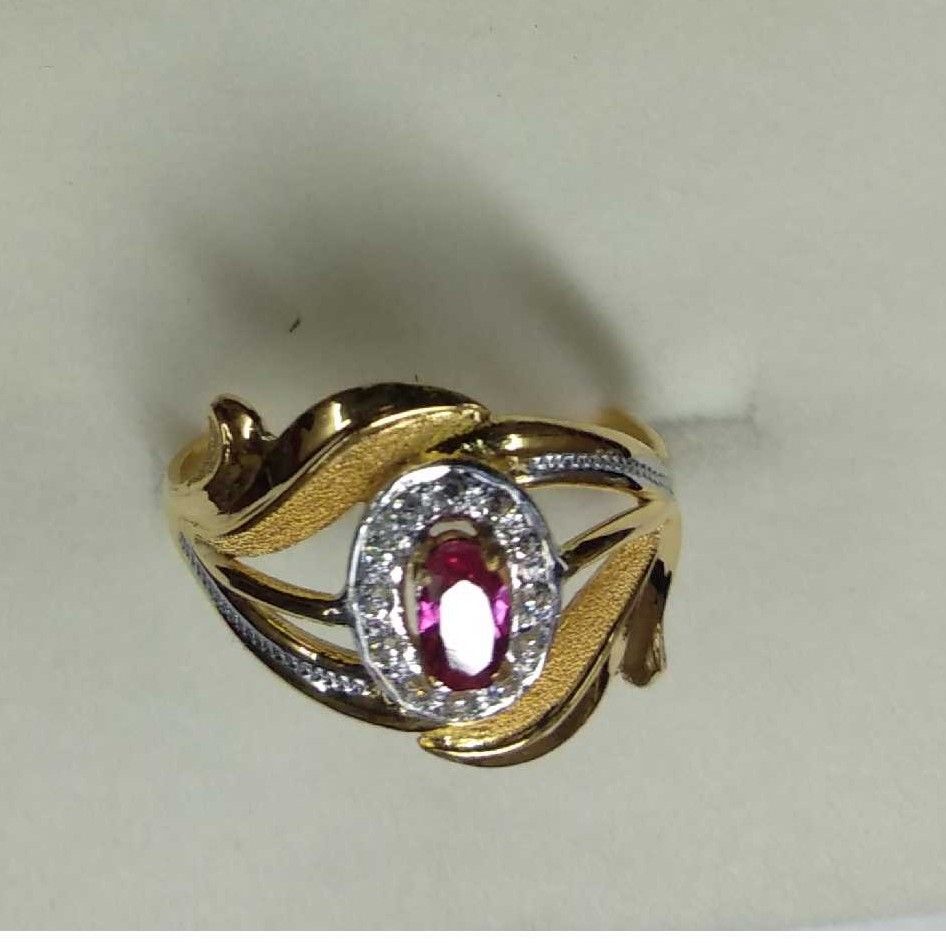 916 Gold Fancy CZ Stone Italian Ring