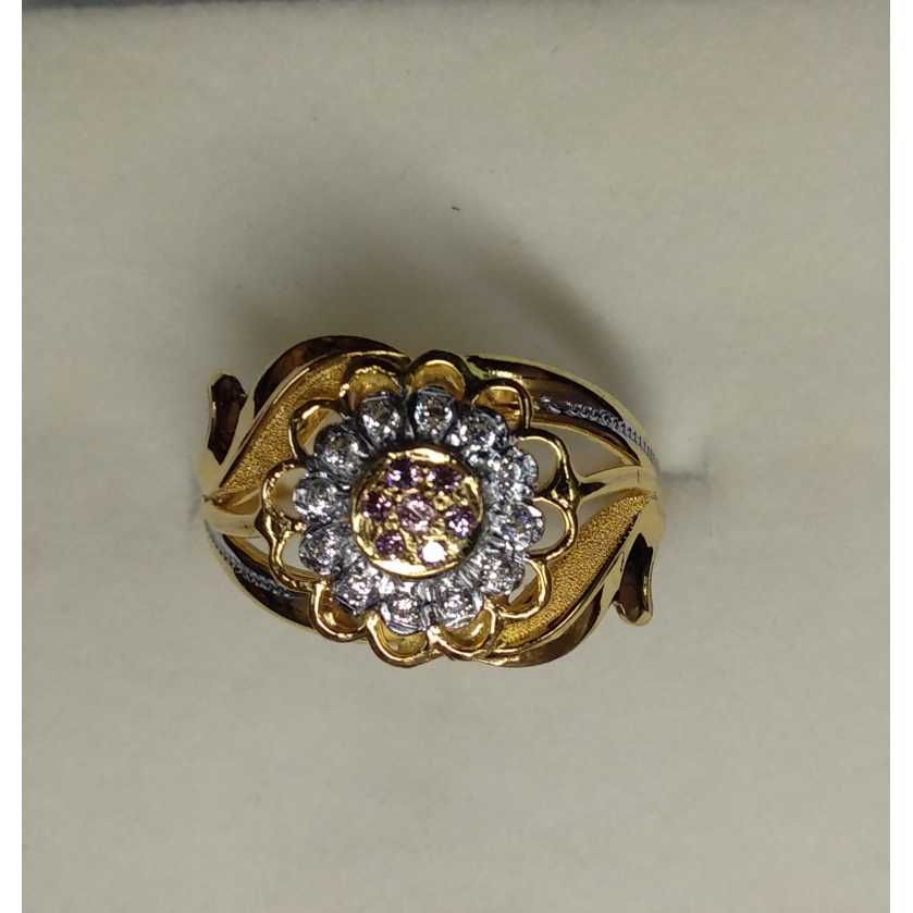 916 Fancy Italian Gold CZ Stone Ring