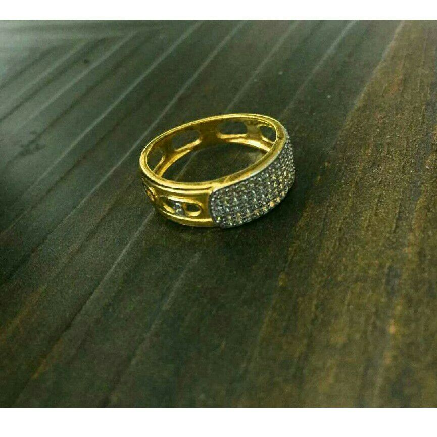 22K Gold Modern CZ Designer Ring