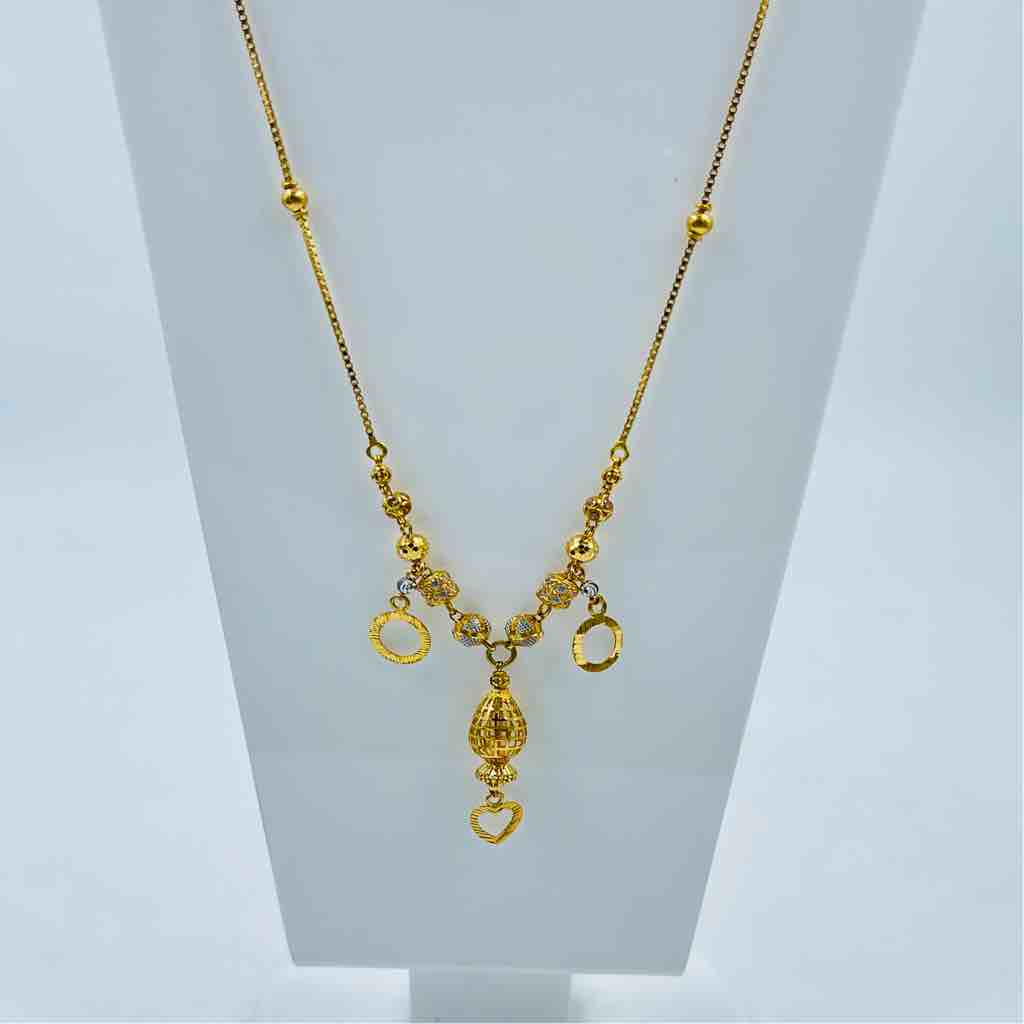 916 Gold Lite Weight Fancy Design Necklace