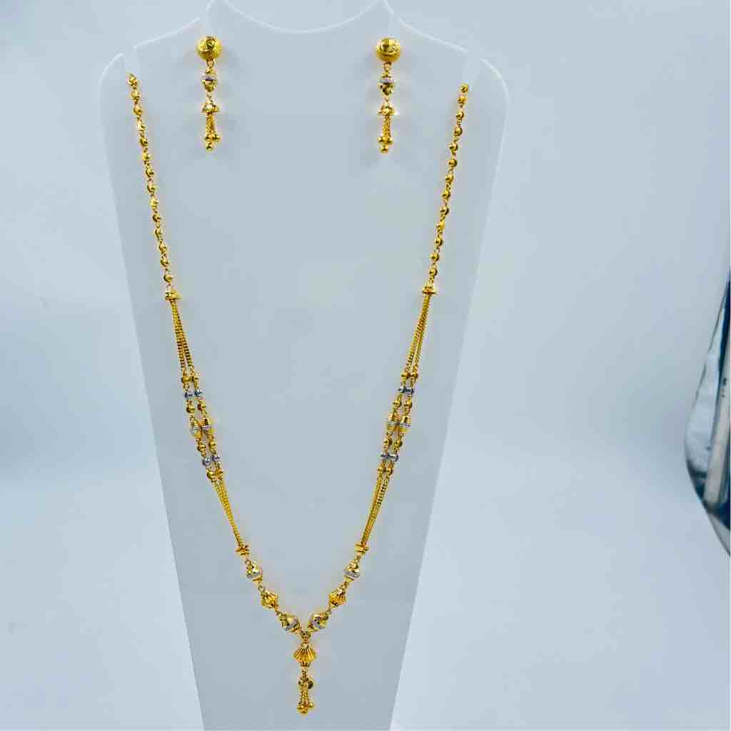 916 gold necklace with earrings classic design