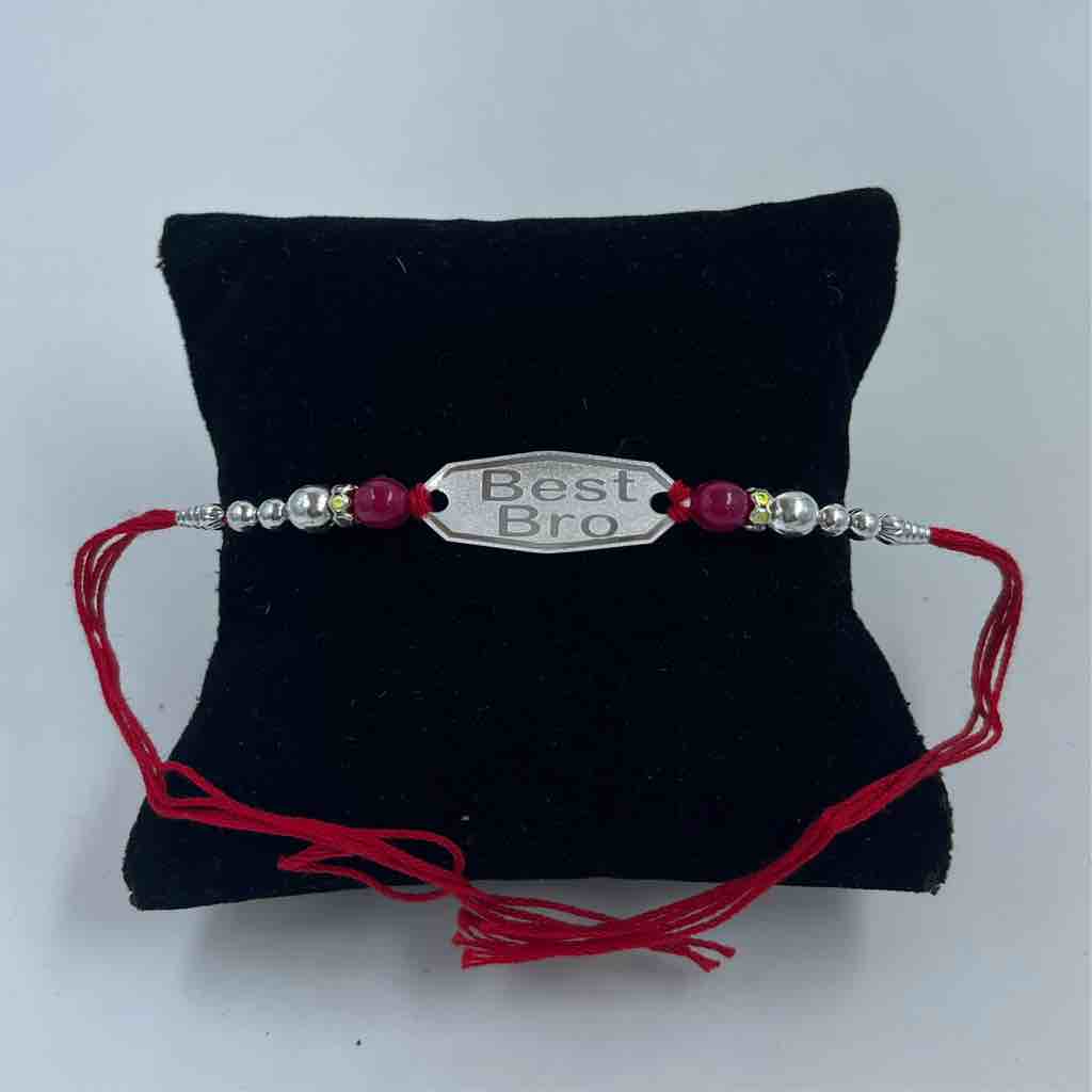 999 Silver Best Bro Design Pendant Rakhi