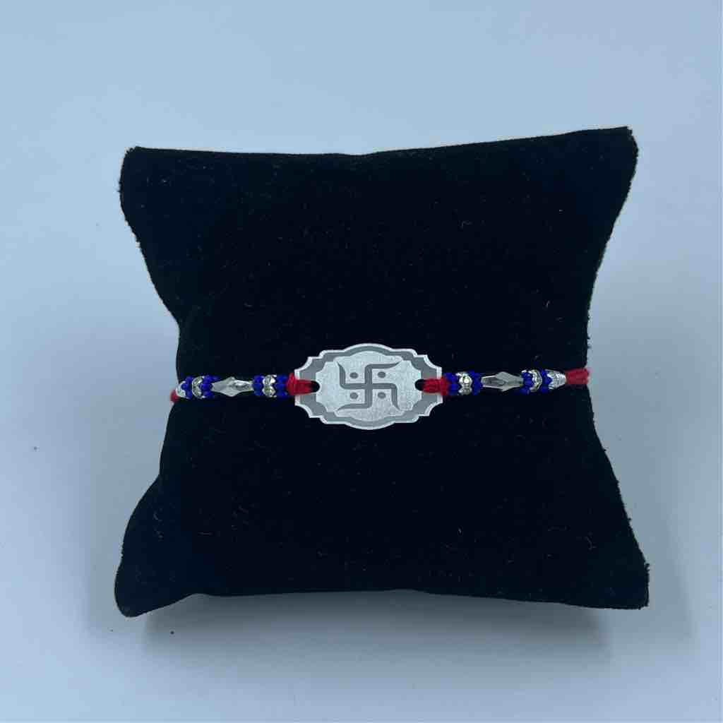 999 Silver Sakhiya Design Pendant Rakhi