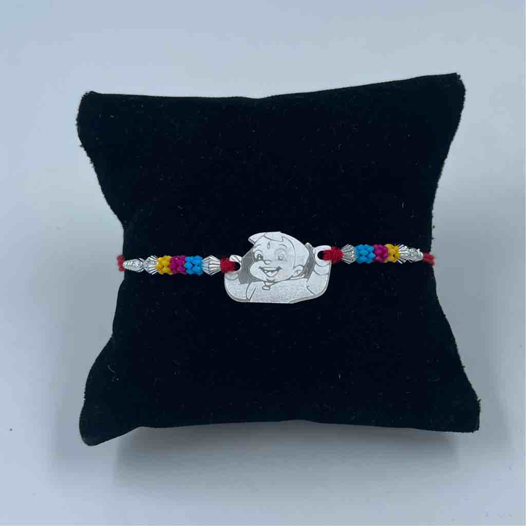 999 Silver Cartoon Design Pendant Rakhi