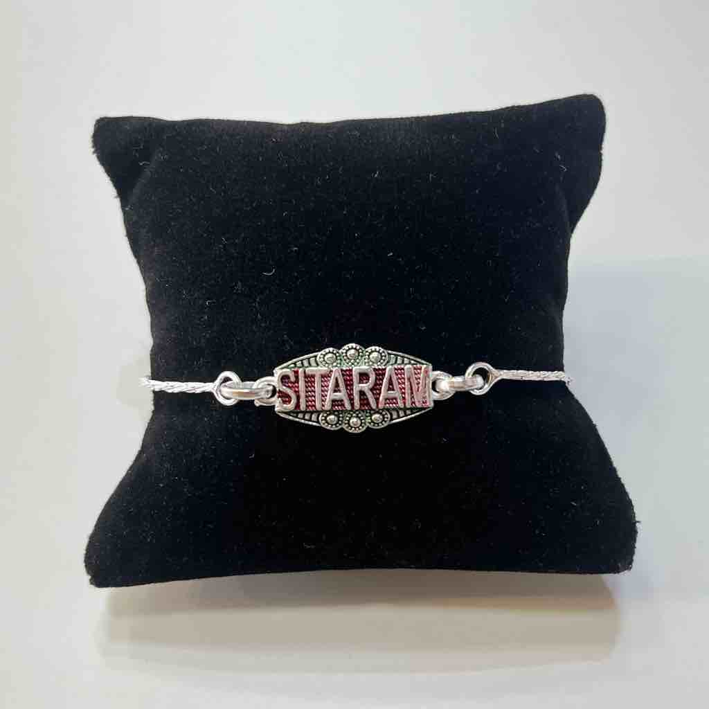 Silver Sita Ram Pendant Design Rakhi