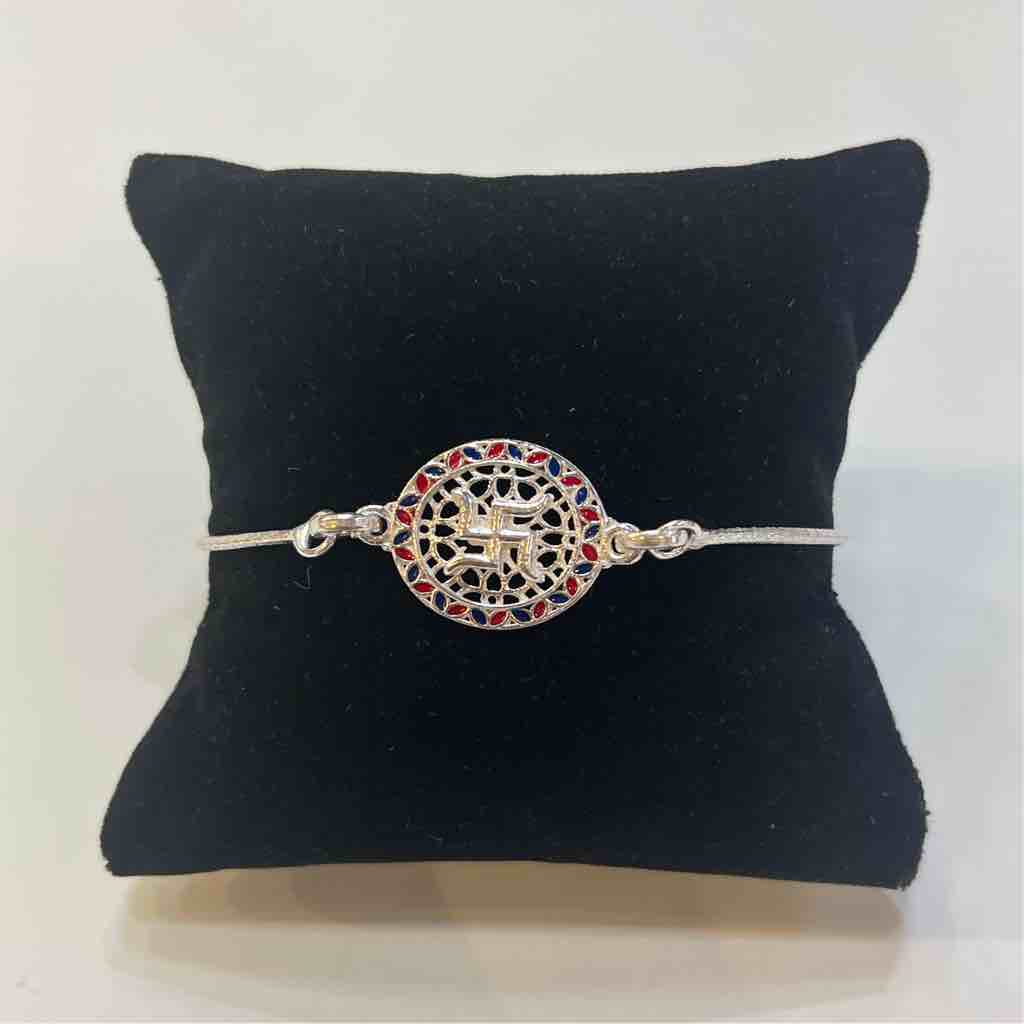 Silver ???????? Pendant Round Design Rakhi