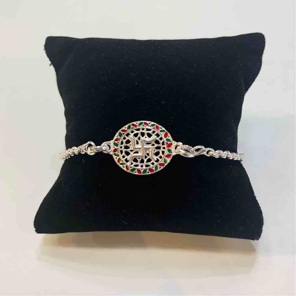 Silver ???????? (Sakhiya) Pendant Design Rakhi