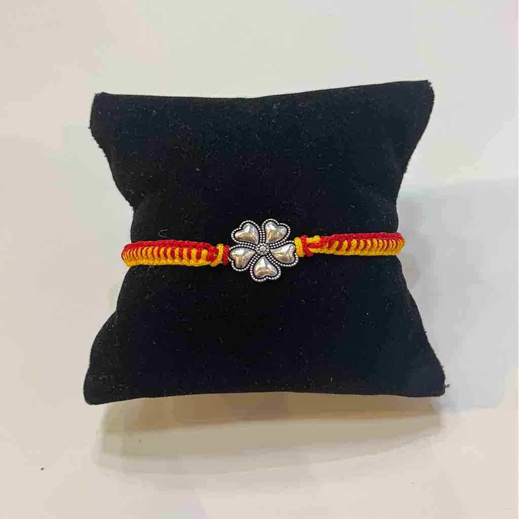 925 Silver Flower Design Bhabhi Rakhi
