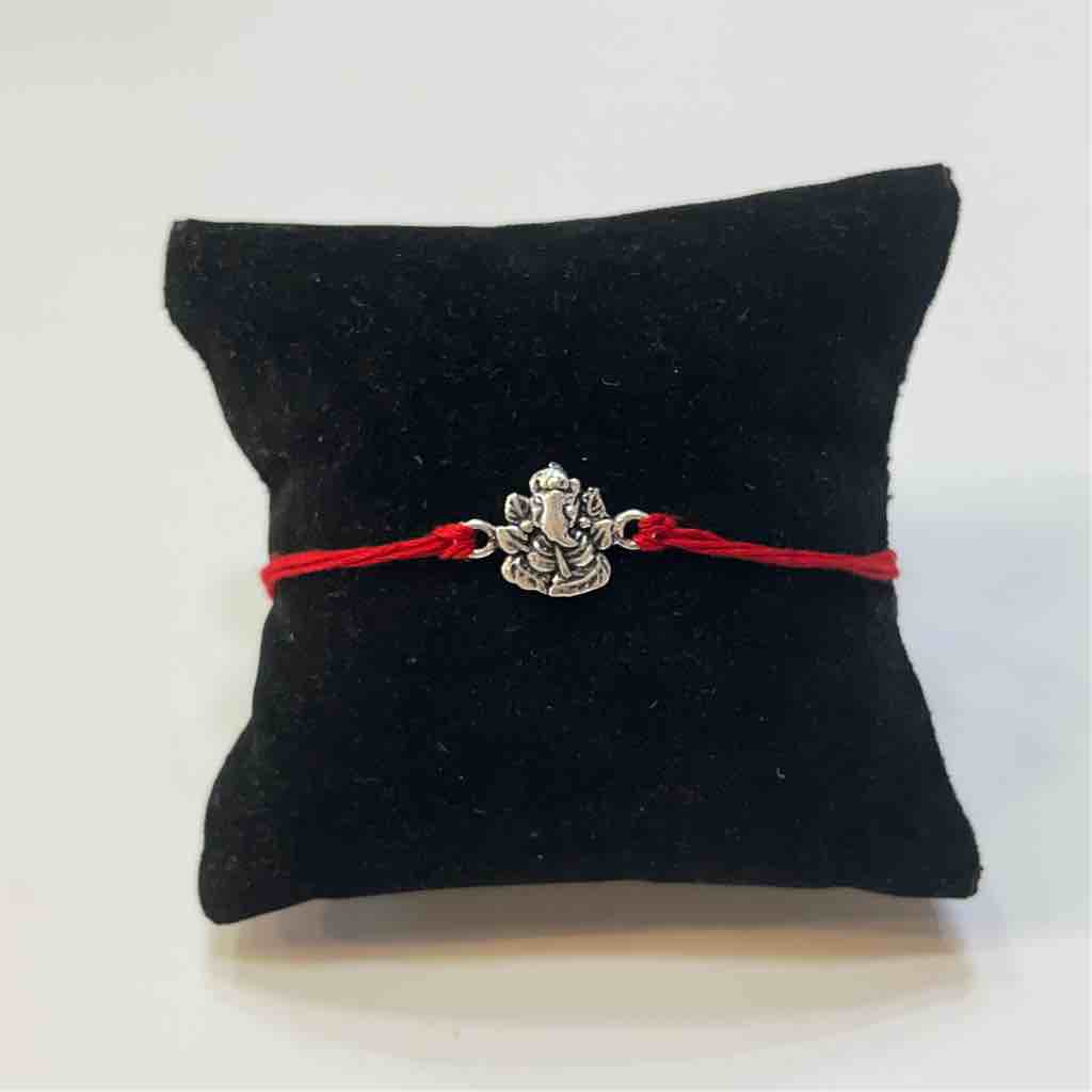 925 silver ganeshji design rakhi