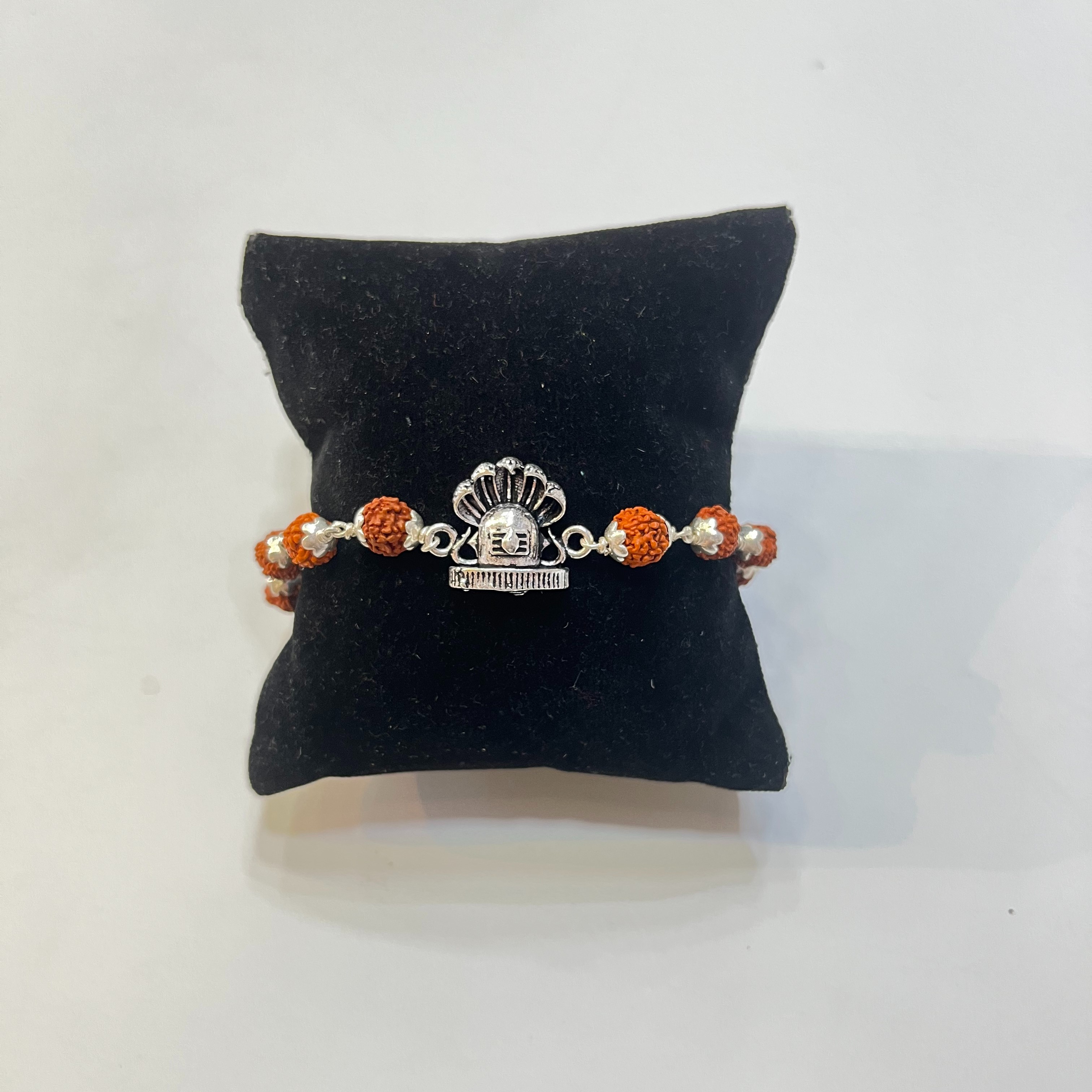 925 silver rudraksha shivling design rakhi