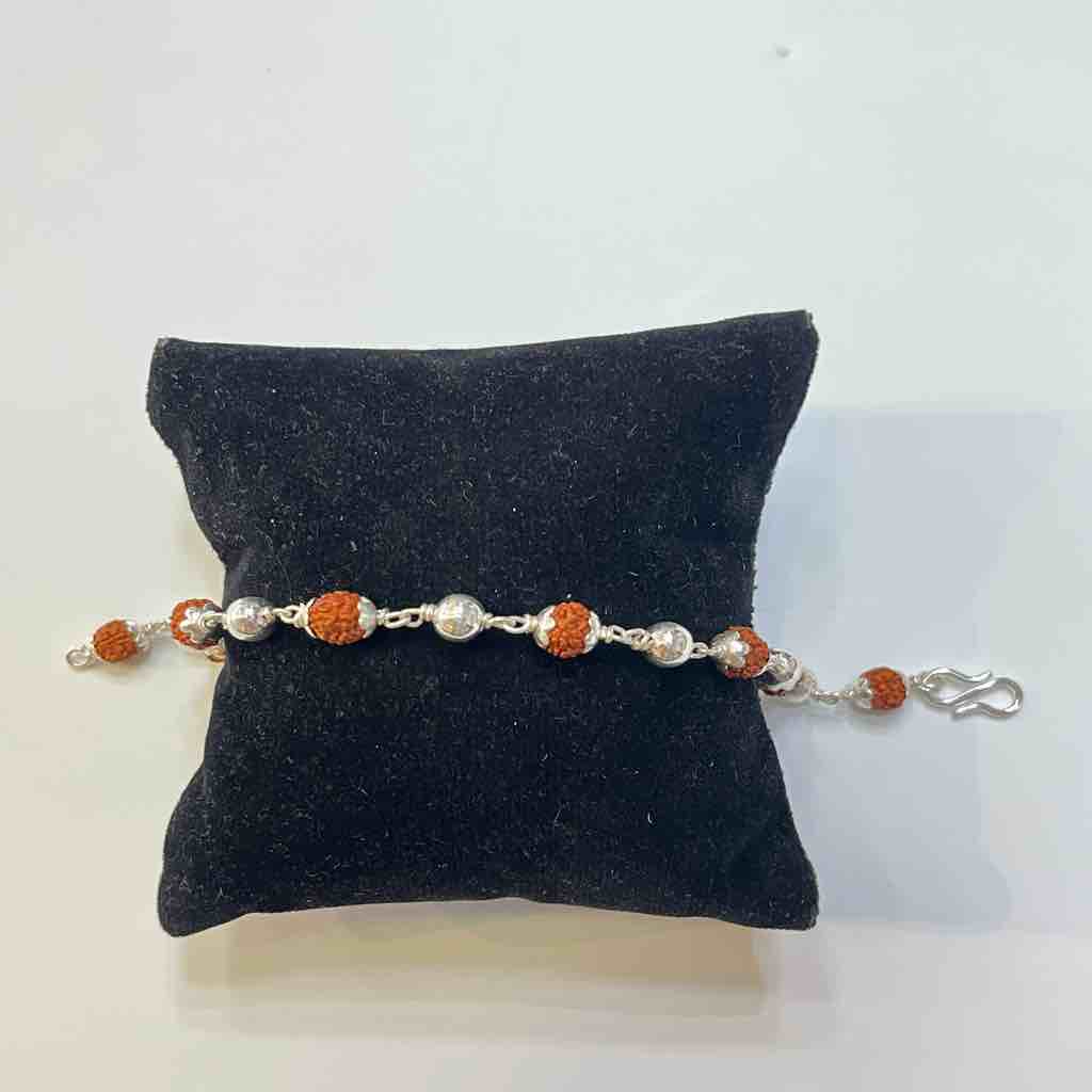 925 silver ball rudraksh rakhi