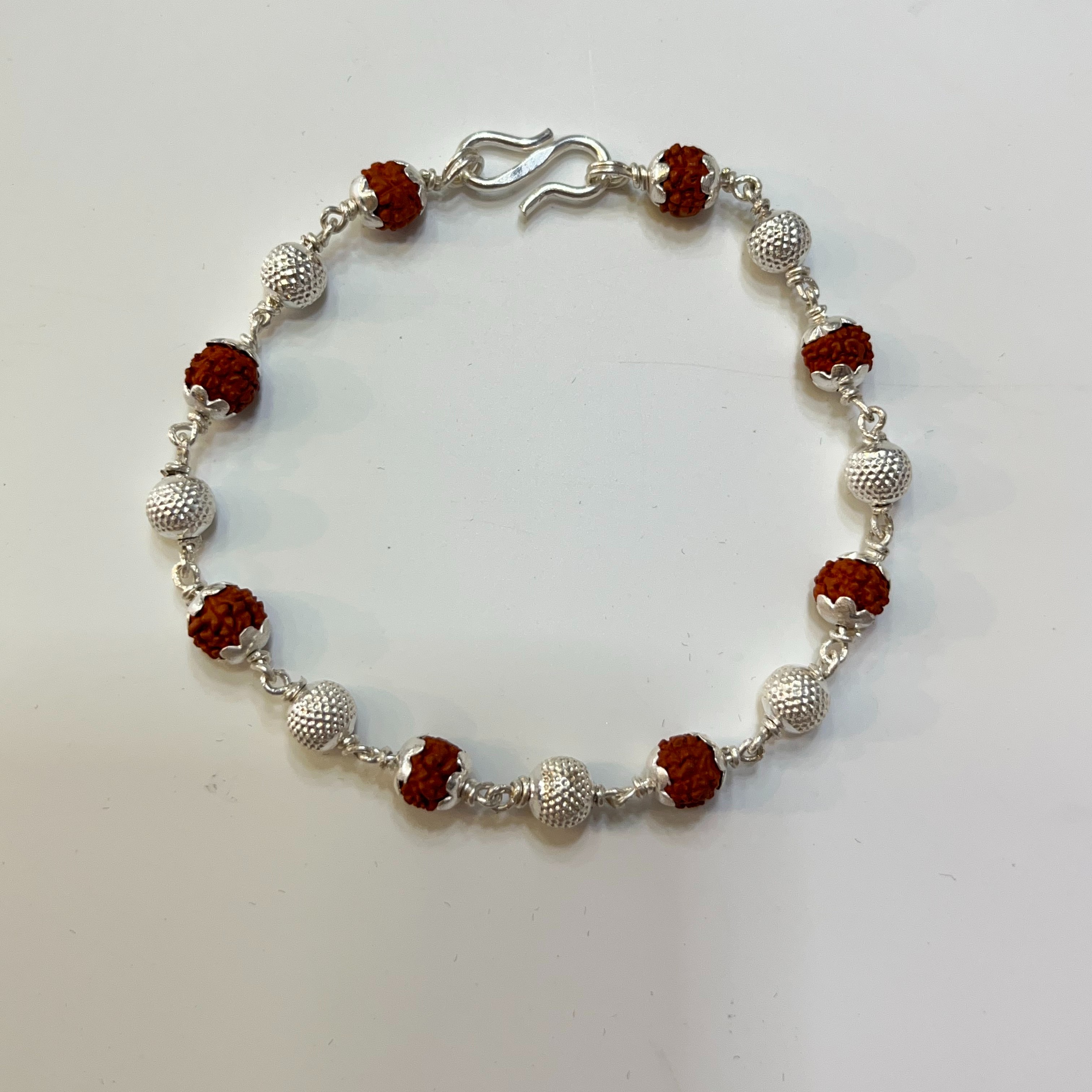 925 silver Vertical ball with rudraksh rakhi