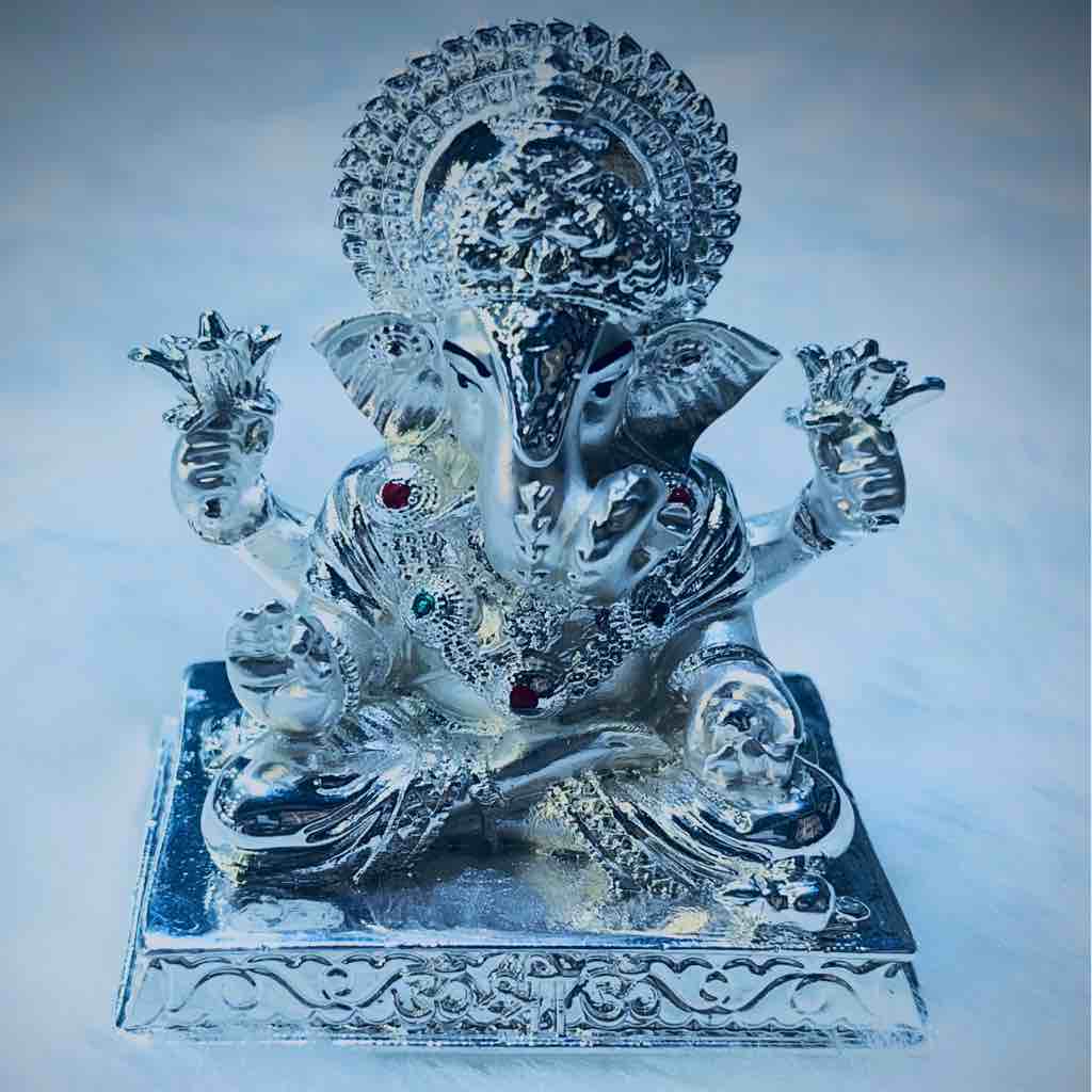 Silver plated classic design, ganesh ji