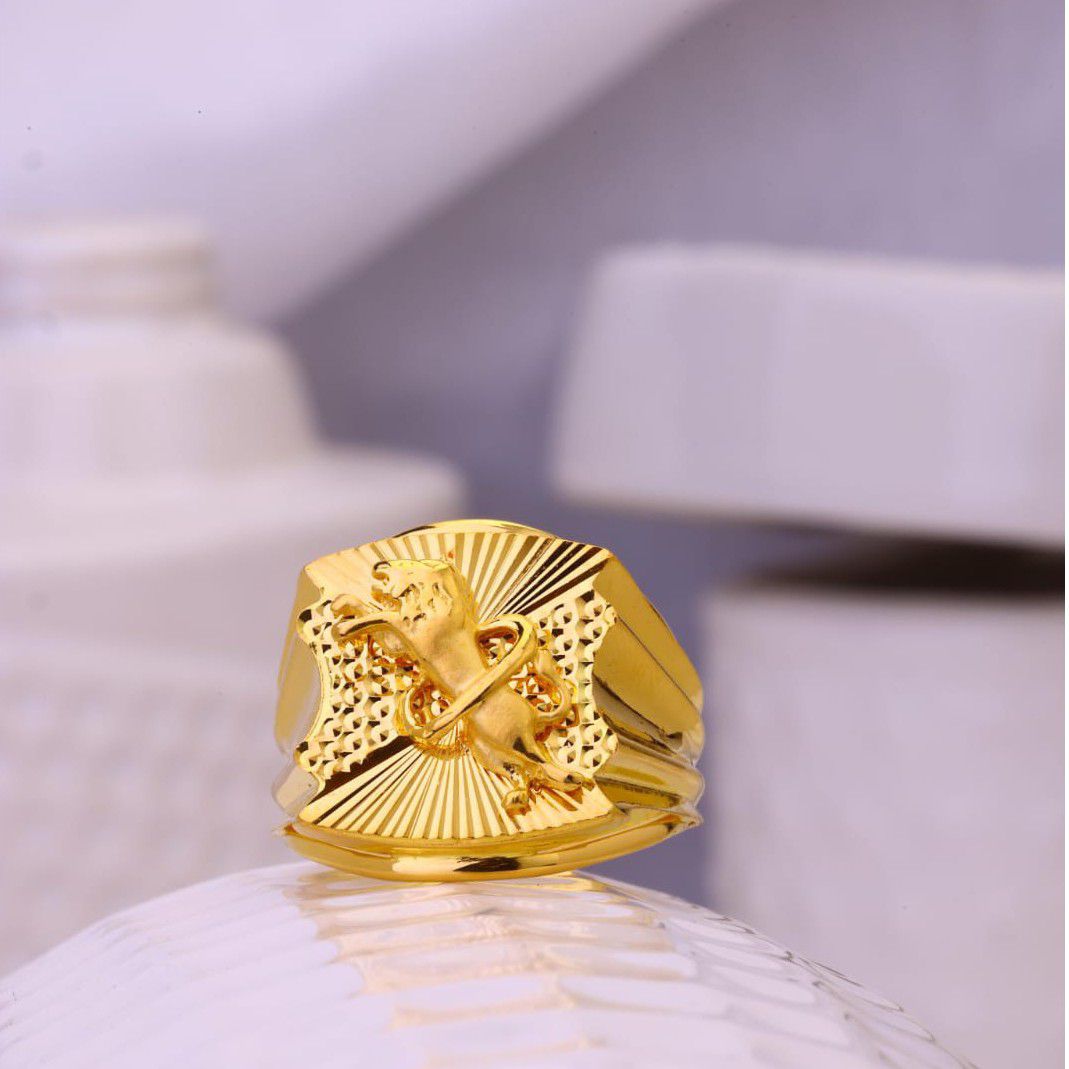 22k gold lion gents fancy ring classic design