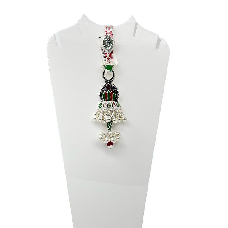 Silver fancy oxidised bjp Design Judda (waist Keychain)