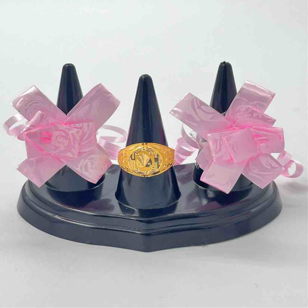 916 Gold Round Classic Design Ring