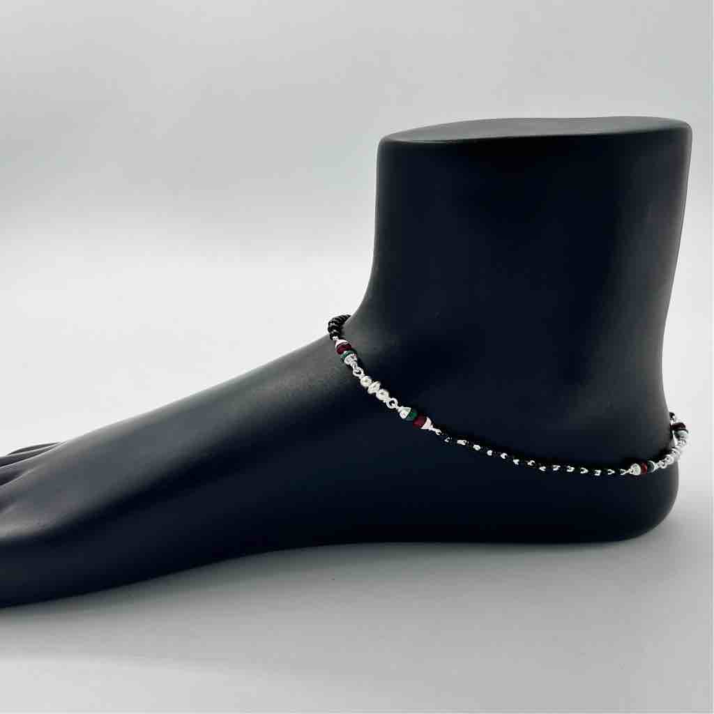 Silver bombey fancy shalang black manka light weight design payal